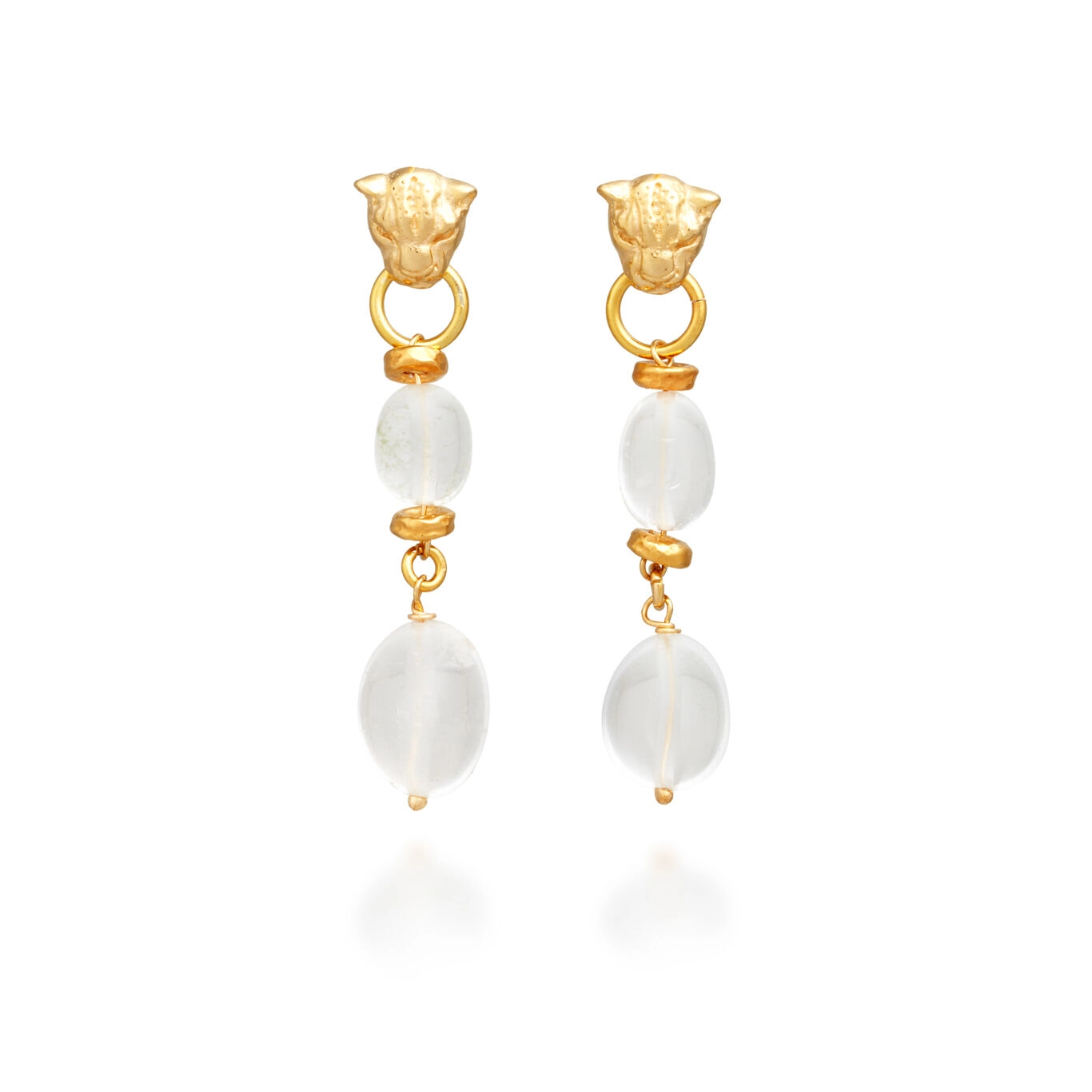 Orecchini Leopardo e Cristallo di Rocca